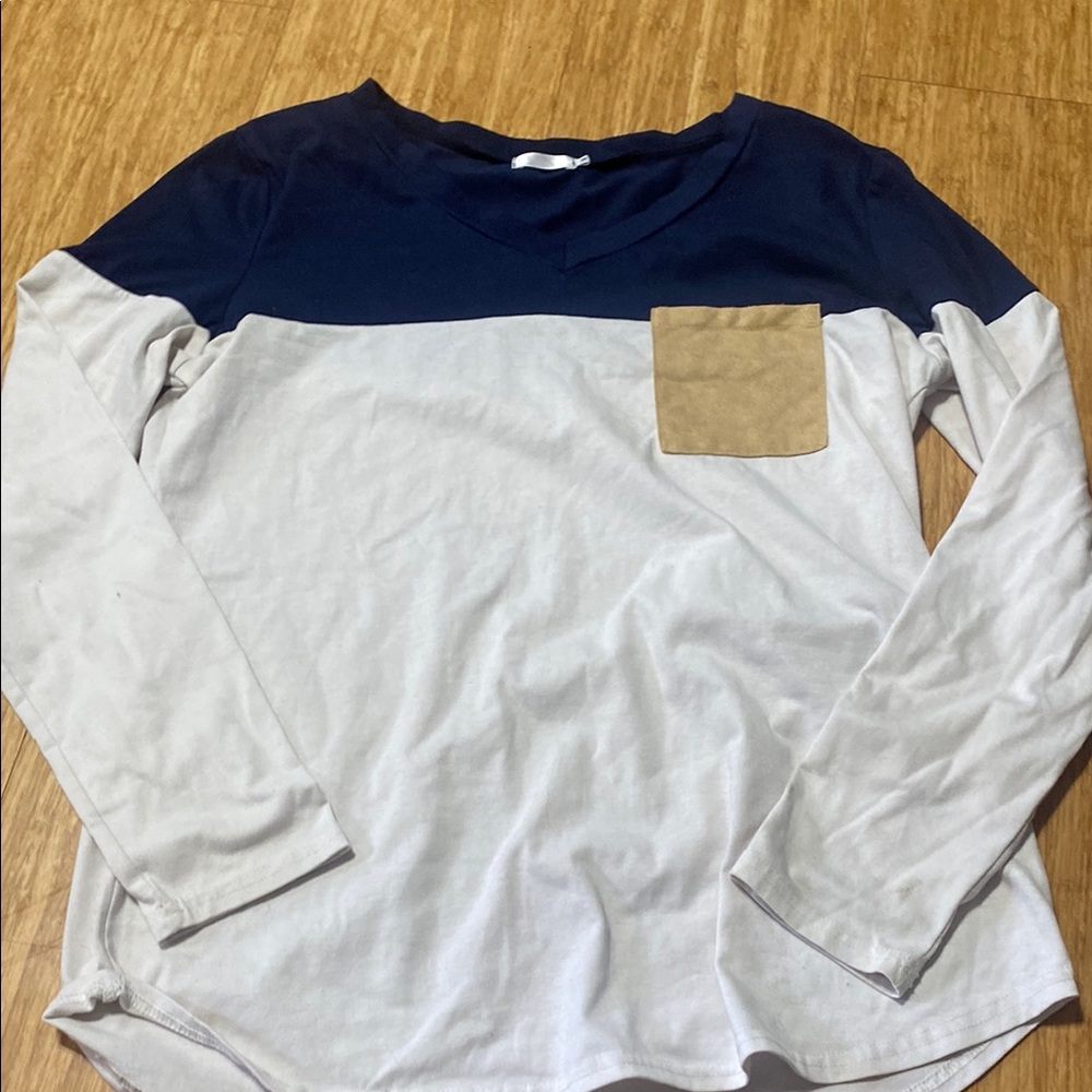 Colorblock Long Sleeve Shirt with Pocket